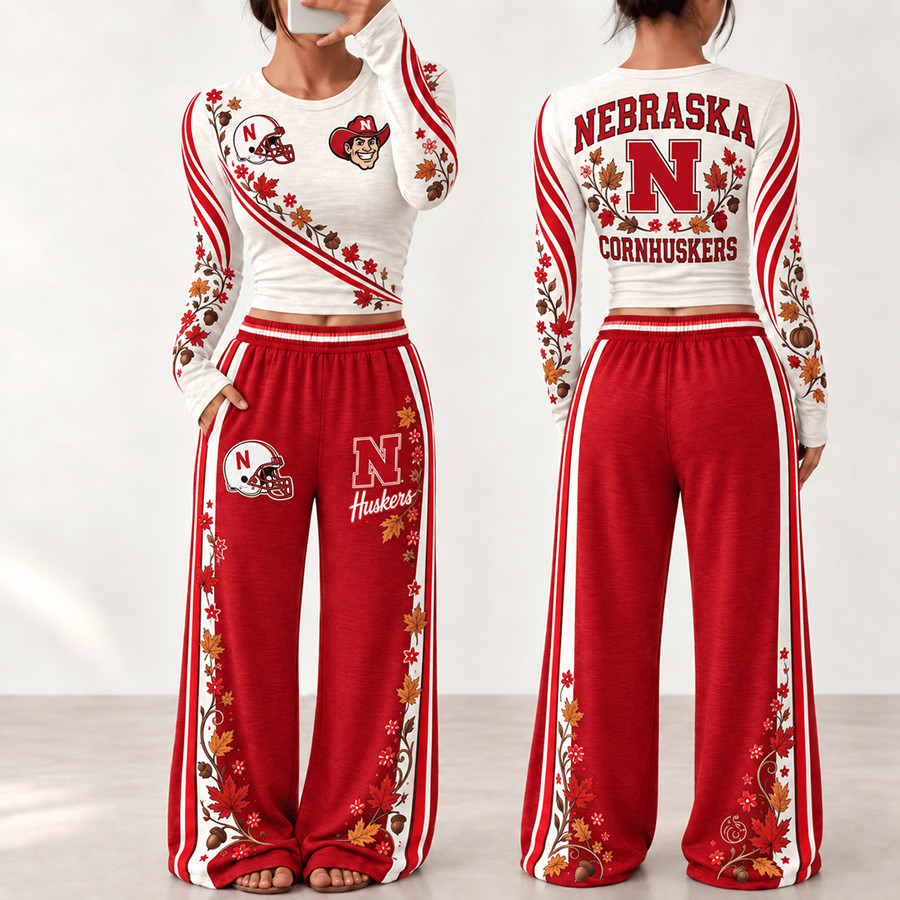 Nebraska Cornhuskers Fall Season Long Sleeve Shirt And Pants Set Cornhuskers Pride Gear 1 - Unicasport Nebraska Cornhuskers Fall Season Long Sleeve Shirt And Pants Set Cornhuskers Pride Gear