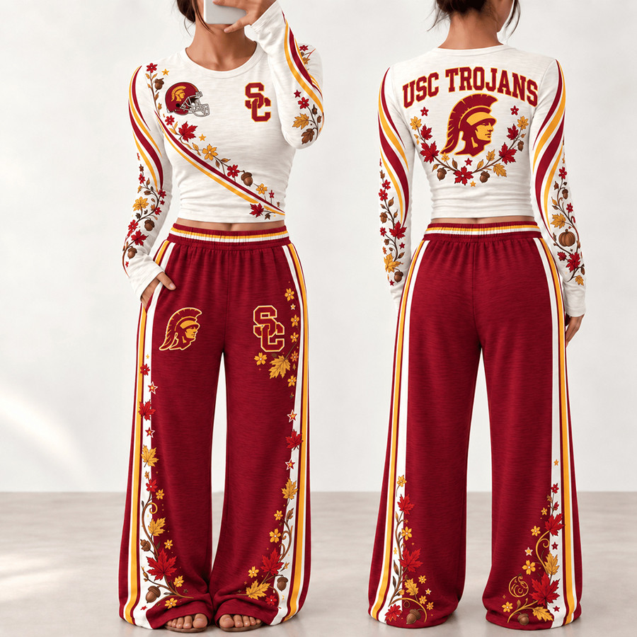 USC Trojans Fall Season Long Sleeve Shirt And Pants Set Trojans Fan Gear Gifts 1 - Unicasport USC Trojans Fall Season Long Sleeve Shirt And Pants Set Trojans Fan Gear Gifts