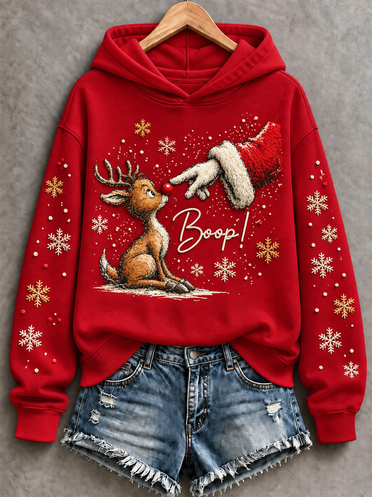 Boop Reindeer Hoodie Cute Reindeer Christmas Apparel Holiday Gift For Daughter 1 - Unicasport Boop Reindeer Hoodie Cute Reindeer Christmas Apparel Holiday Gift For Daughter