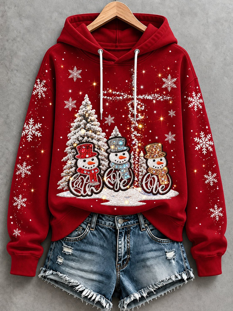 Faith Hope Love Snowmen Cross Hoodie Christian Christmas Apparel Gift For Women 1 - Unicasport Faith Hope Love Snowmen Cross Hoodie Christian Christmas Apparel Gift For Women
