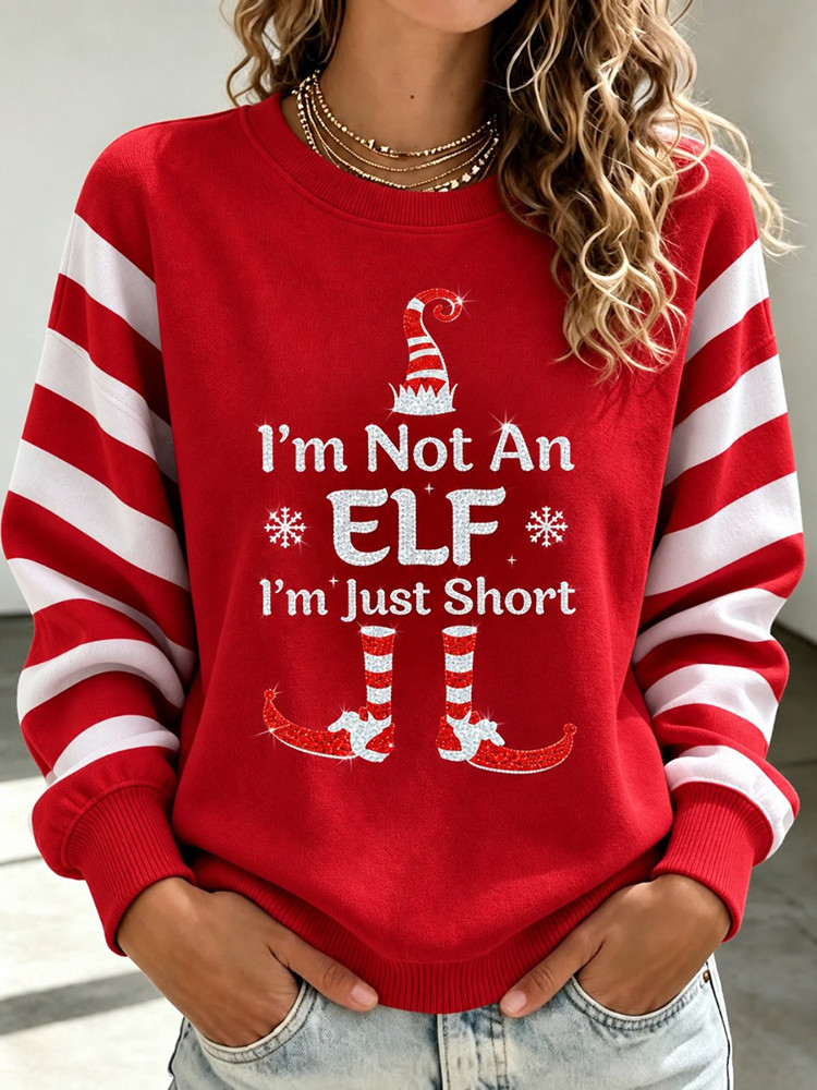 I'm Not An Elf I'm Just Short Sweatshirt Funny Elf Christmas Apparel Gift For Sister 1 - Unicasport I'm Not An Elf I'm Just Short Sweatshirt Funny Elf Christmas Apparel Gift For Sister
