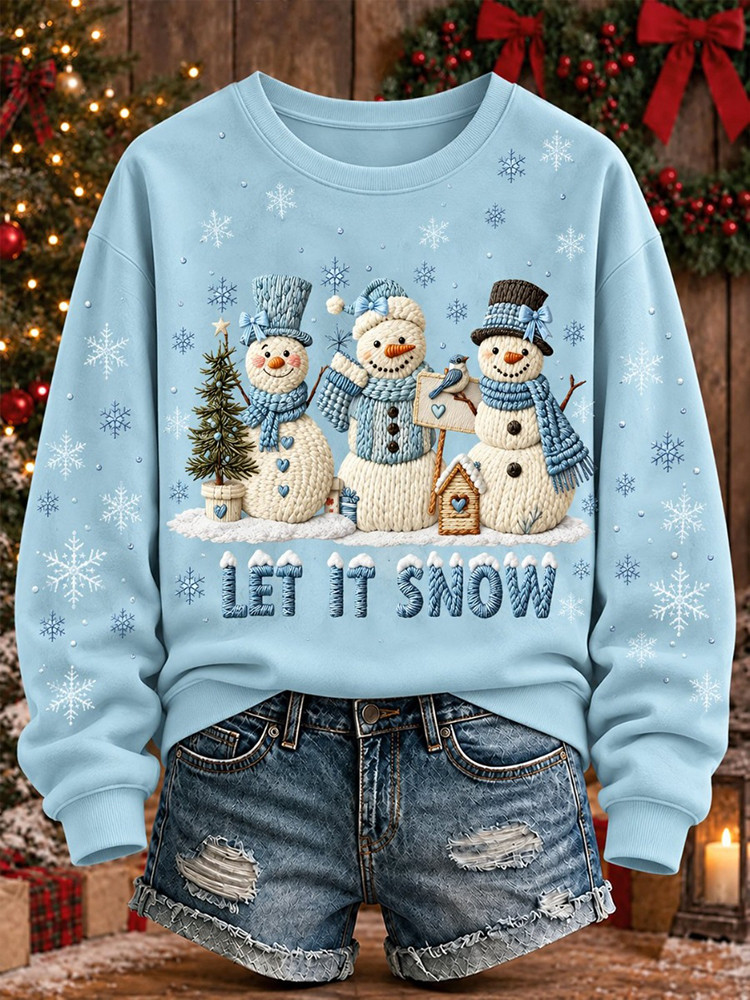 Let It Snow Snowmen Sweatshirt Snowman Christmas Apparel Winter Gift For Women 1 - Unicasport Let It Snow Snowmen Sweatshirt Snowman Christmas Apparel Winter Gift For Women