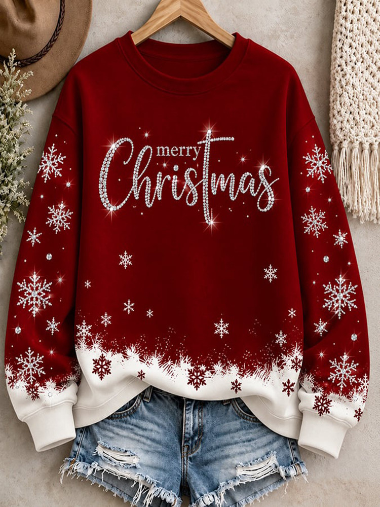 Merry Christmas Snowflake Sweatshirt Winter Holiday Clothes Christmas Gift For Mom 1 - Unicasport Merry Christmas Snowflake Sweatshirt Winter Holiday Clothes Christmas Gift For Mom
