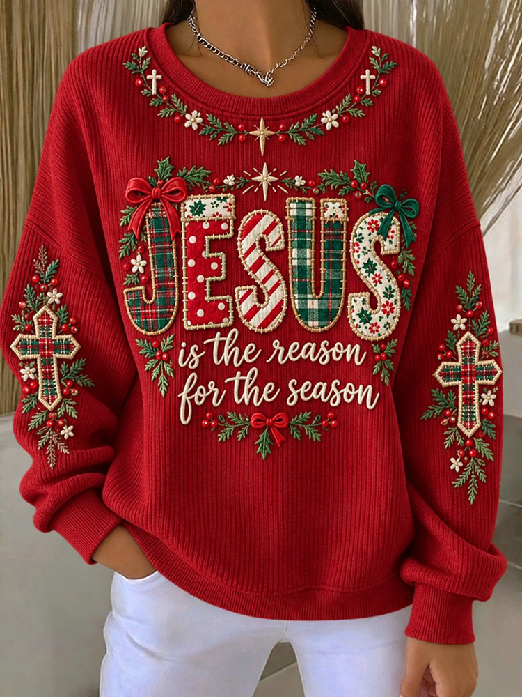 Jesus Is The Reason For The Season Sweatshirt Christian Christmas Clothing Gift For Her