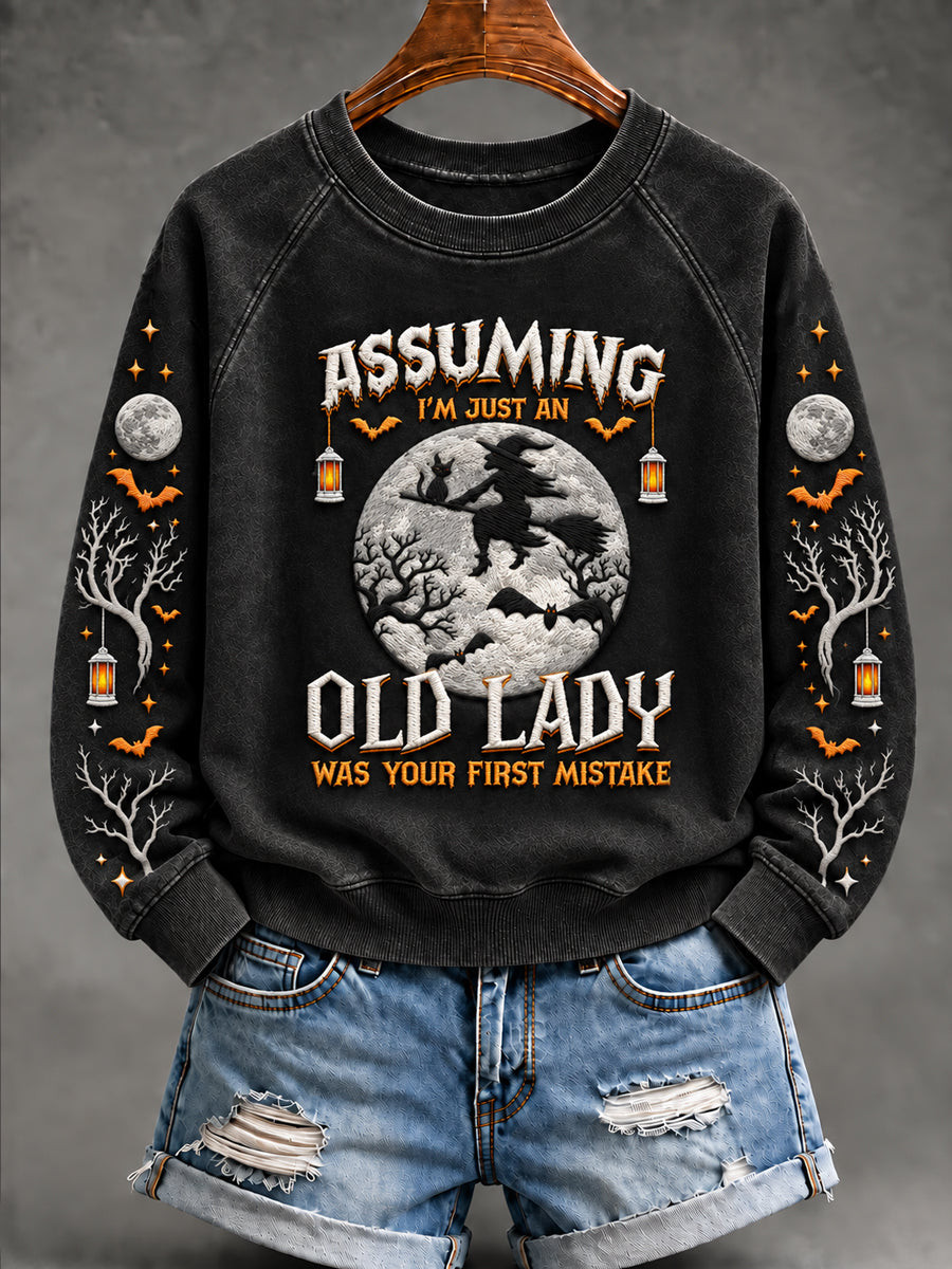 Assuming I'm Just An Old Lady Sweatshirt Halloween Themed Apparel Gifts For Friends 1 - Unicasport Assuming I'm Just An Old Lady Sweatshirt Halloween Themed Apparel Gifts For Friends