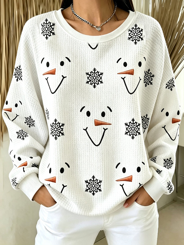 Snowman Faces Sweatshirt Cute Snowman Christmas Clothing Gift For Grandma 1 - Unicasport Snowman Faces Sweatshirt Cute Snowman Christmas Clothing Gift For Grandma