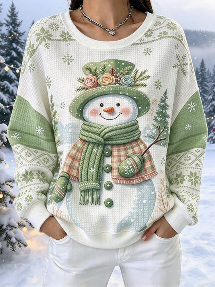 Snowman Scarf Sweatshirt Snowman Christmas Apparel Winter Gift For Her 1 - Unicasport Snowman Scarf Sweatshirt Snowman Christmas Apparel Winter Gift For Her