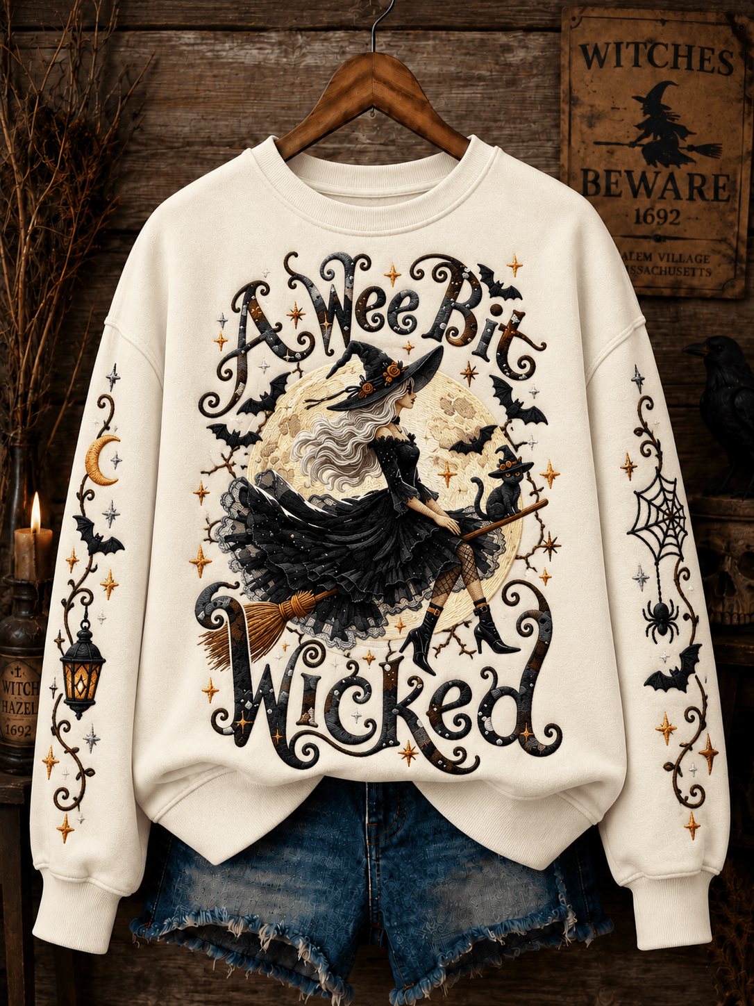 A Wee Bit Wicked Halloween Sweatshirt Ladies Halloween Clothes Gift For Her 1 - Unicasport A Wee Bit Wicked Halloween Sweatshirt Ladies Halloween Clothes Gift For Her