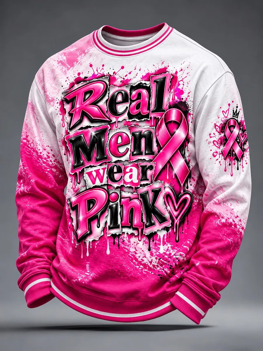 Breast Cancer Awareness Merch Real Men Wear Pink Sweatshirt Gift For Father 1 - Unicasport Breast Cancer Awareness Merch Real Men Wear Pink Sweatshirt Gift For Father