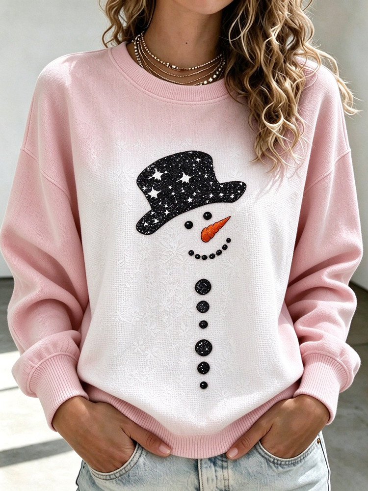 Snowman Face Sweatshirt Cute Snowman Christmas Clothes Winter Gift For Her 1 - Unicasport Snowman Face Sweatshirt Cute Snowman Christmas Clothes Winter Gift For Her