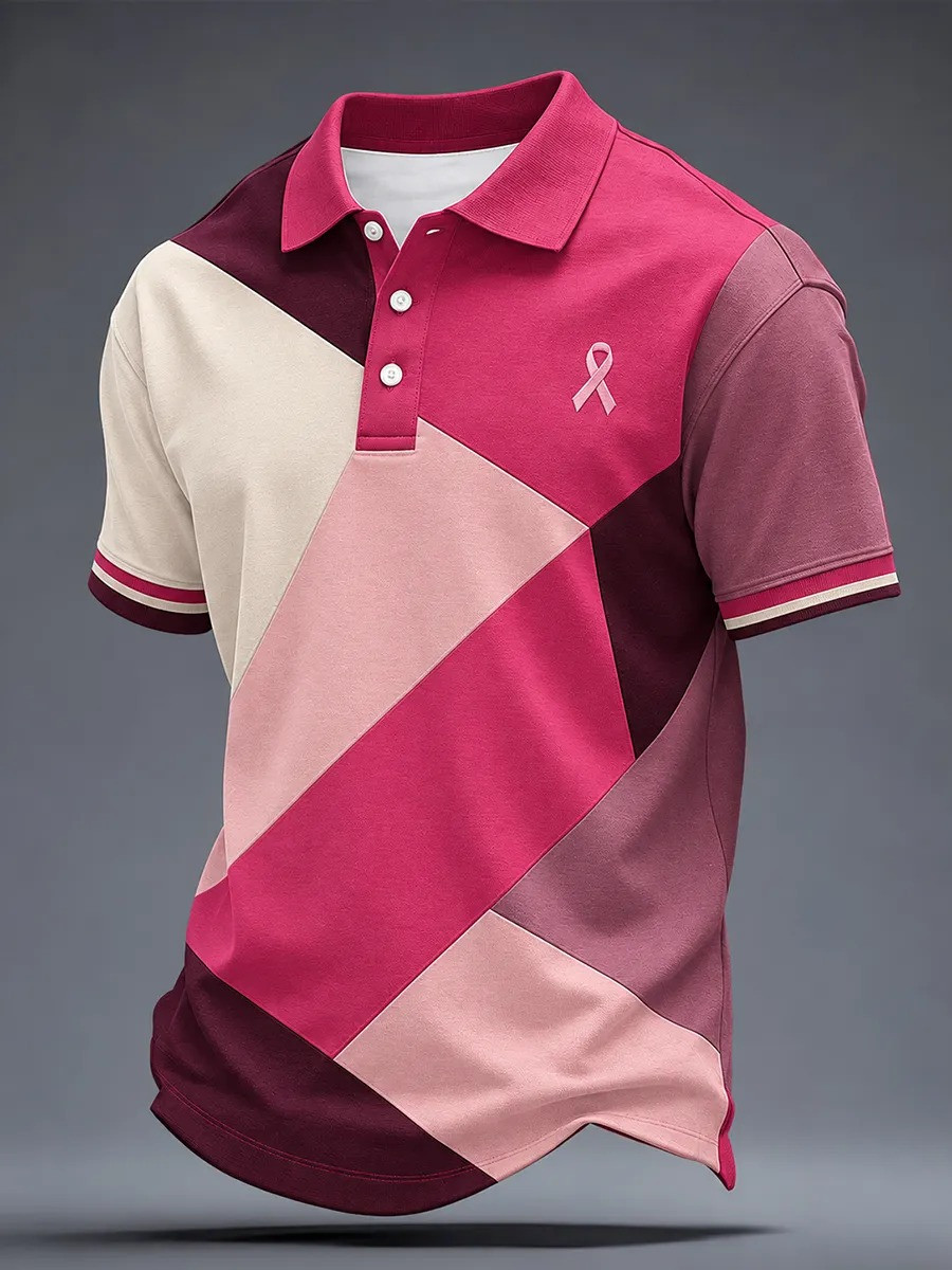 Breast Cancer Awareness Merch Pink Ribbon Polo Shirt Breast Cancer Shirt Gift