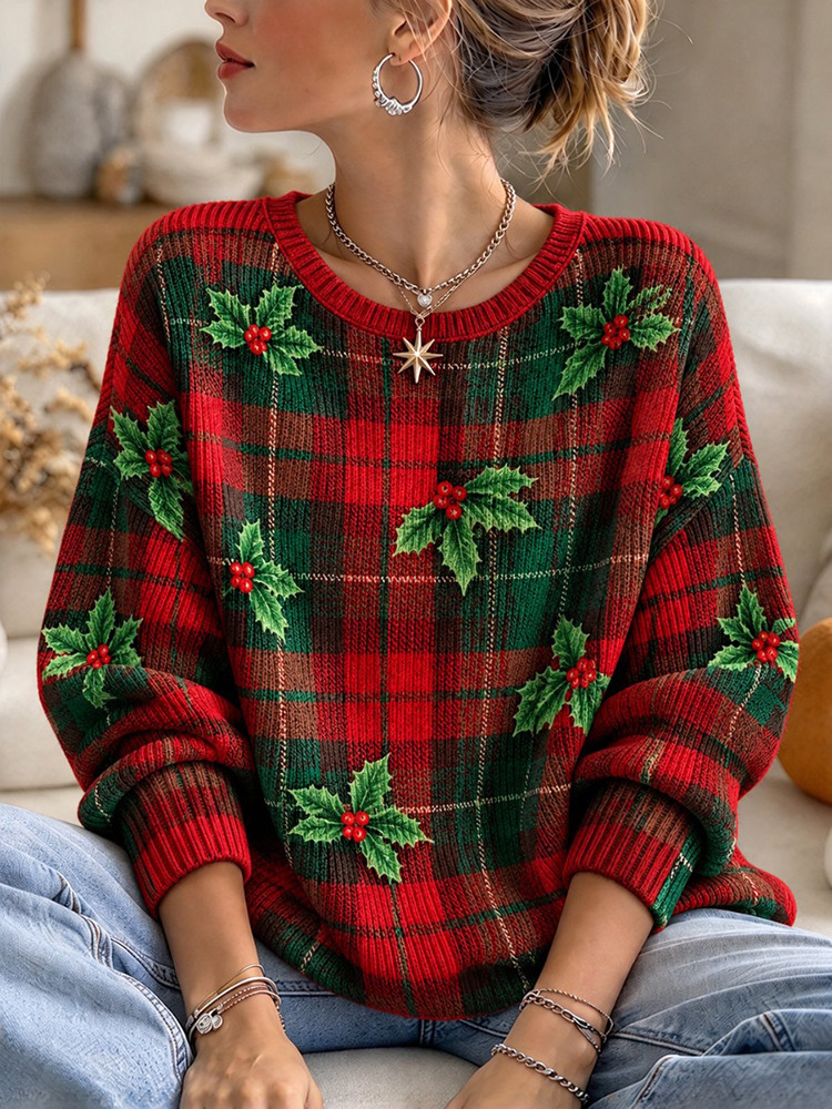 Christmas Holly Sweater Holly Berry Christmas Clothing Holiday Gift For Women 1 - Unicasport Christmas Holly Sweater Holly Berry Christmas Clothing Holiday Gift For Women