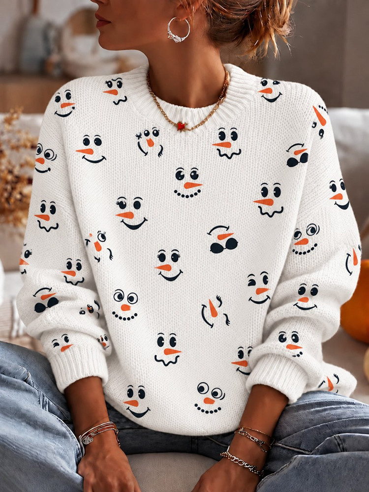 Snowman Faces Christmas Sweater Cute Snowman Clothes Xmas Gift For Sister 1 - Unicasport Snowman Faces Christmas Sweater Cute Snowman Clothes Xmas Gift For Sister