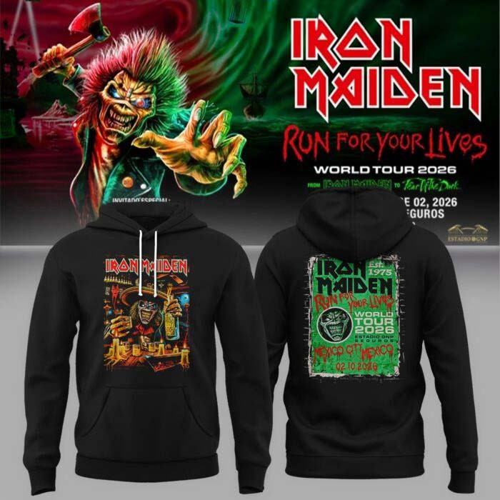 Iron Maiden Merch Mexico City 2026 RUn For Your Lives Black Hoodie Gift For Rock Lover 1 - Unicasport Iron Maiden Merch Mexico City 2026 RUn For Your Lives Black Hoodie Gift For Rock Lover