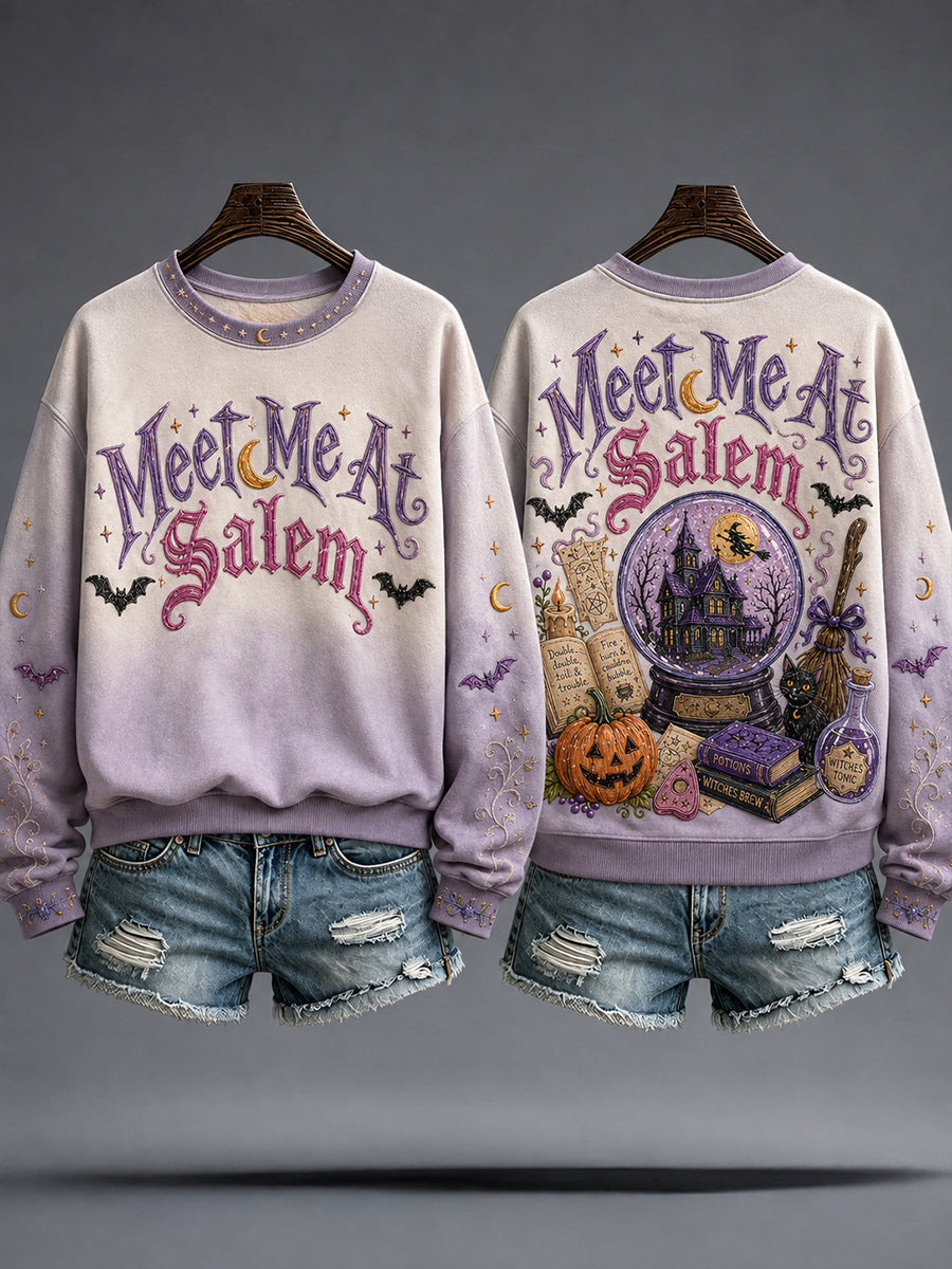 Meet Me At Salem Sweatshirt Funny Ghost Halloween Clothes Gifts For Halloween Lovers 1 - Unicasport Meet Me At Salem Sweatshirt Funny Ghost Halloween Clothes Gifts For Halloween Lovers