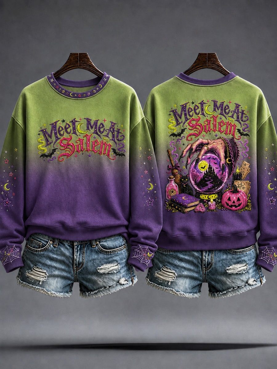 Meet Me At Salem Sweatshirt Vibrant Gothic Halloween Apparel Gifts For Daughter 1 - Unicasport Meet Me At Salem Sweatshirt Vibrant Gothic Halloween Apparel Gifts For Daughter