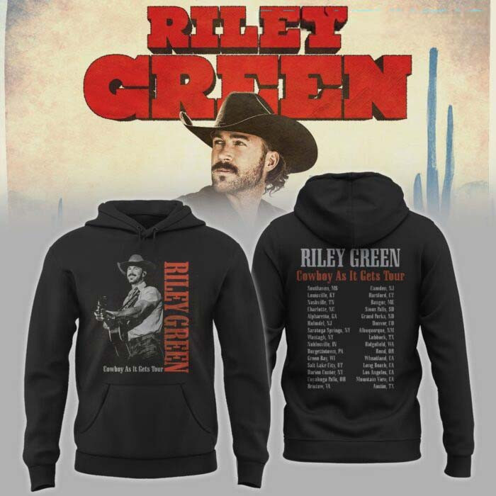 Riley Green Merch Cowboy As It Gets Tour 2026 Hoodie Best Riley Green Lover Gift Ideas 1 - Unicasport Riley Green Merch Cowboy As It Gets Tour 2026 Hoodie Best Riley Green Lover Gift Ideas