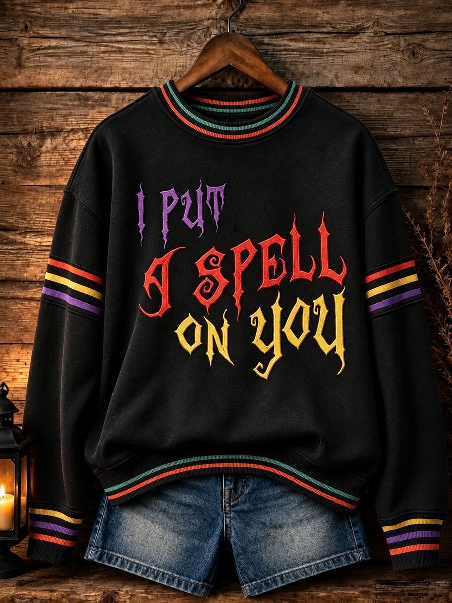 I Put A Spell On You Sweatshirt Funny Cute Goth Halloween Apparel Gift For Friends 1 - Unicasport I Put A Spell On You Sweatshirt Funny Cute Goth Halloween Apparel Gift For Friends