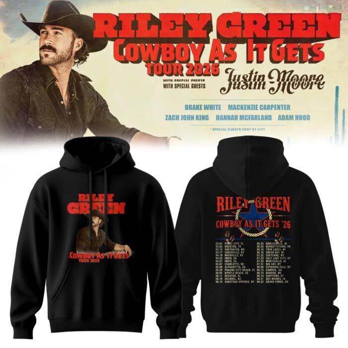 Riley Green Merch Cowboy As It Gets Tour 2026 Hoodie Unique Riley Green Fans Gear Ideas 1 - Unicasport Riley Green Merch Cowboy As It Gets Tour 2026 Hoodie Unique Riley Green Fans Gear Ideas
