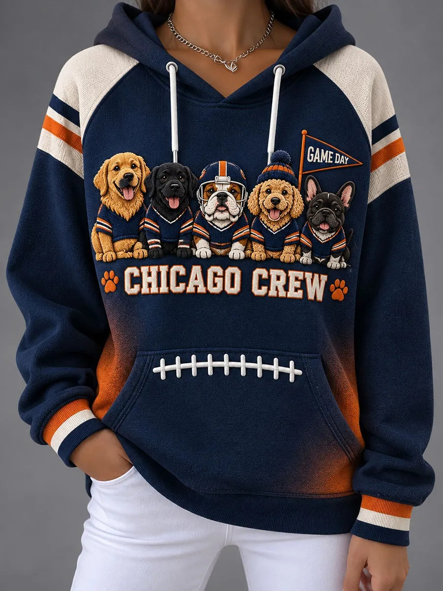 Chicago Bears Merch Chicago Crew Game Day Hoodie Football Mom Gift 1 - Unicasport Chicago Bears Merch Chicago Crew Game Day Hoodie Football Mom Gift
