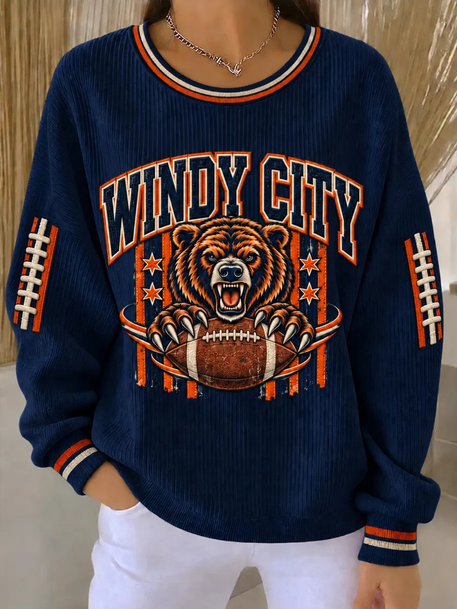 Chicago Bears Merch Windy City Football Season 2026 Sweatshirt Wife Gift 1 - Unicasport Chicago Bears Merch Windy City Football Season 2026 Sweatshirt Wife Gift