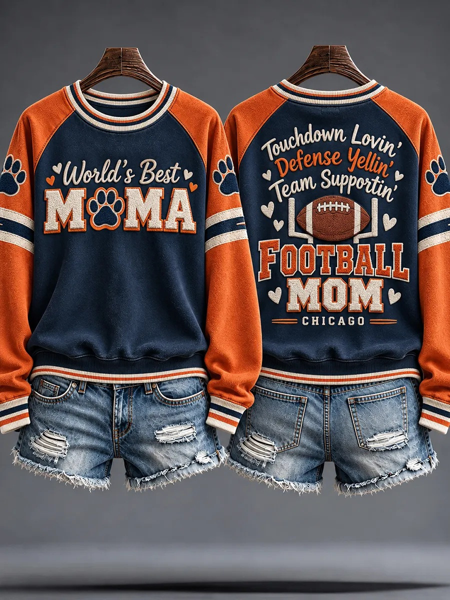 Chicago Bears Merch World's Best Mama Chicago Football Mom Sweatshirt Wife Gift 1 - Unicasport Chicago Bears Merch World's Best Mama Chicago Football Mom Sweatshirt Wife Gift