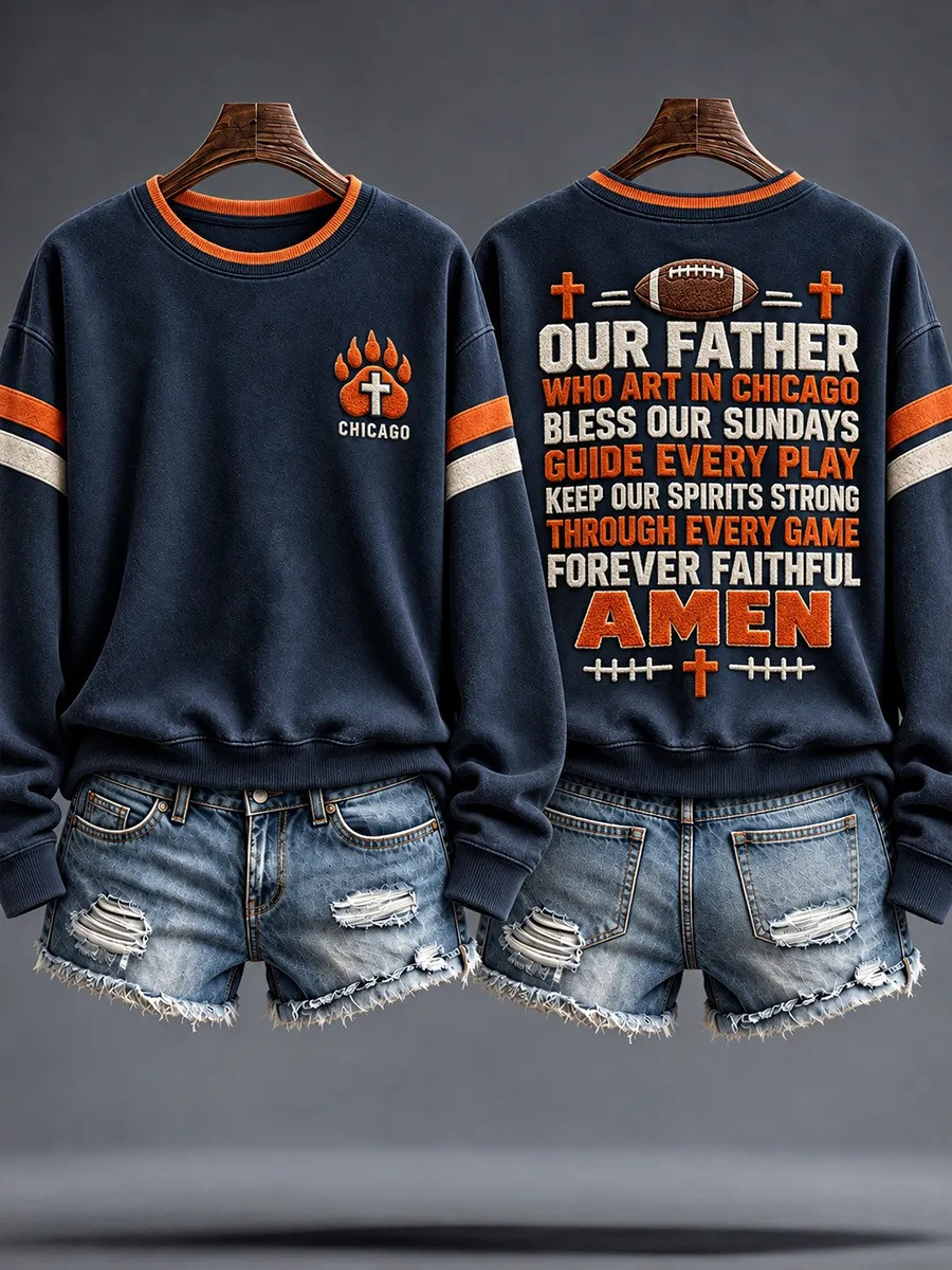 Chicago Bears Merch Our Father Who Art In Chicago Bless Our Sundays Sweatshirt Mom Gift 1 - Unicasport Chicago Bears Merch Our Father Who Art In Chicago Bless Our Sundays Sweatshirt Mom Gift