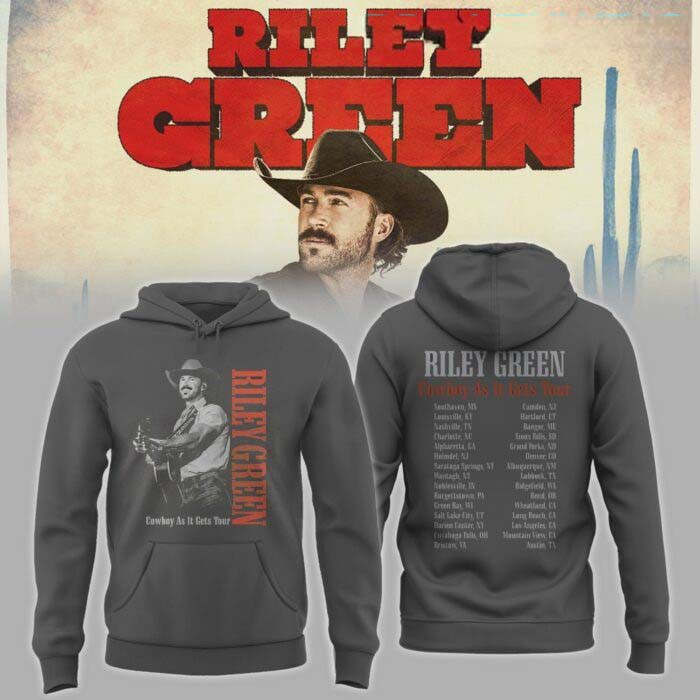 Riley Green Merch Cowboy As It Gets Tour 2026 Hoodie Best Country Music Fans Gift Ideas 1 - Unicasport Riley Green Merch Cowboy As It Gets Tour 2026 Hoodie Best Country Music Fans Gift Ideas