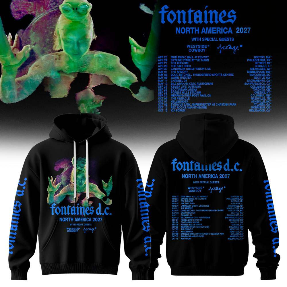 Fontaines DC Merch North America 2027 Tour Red Hoodie Concert Music Lover Gift