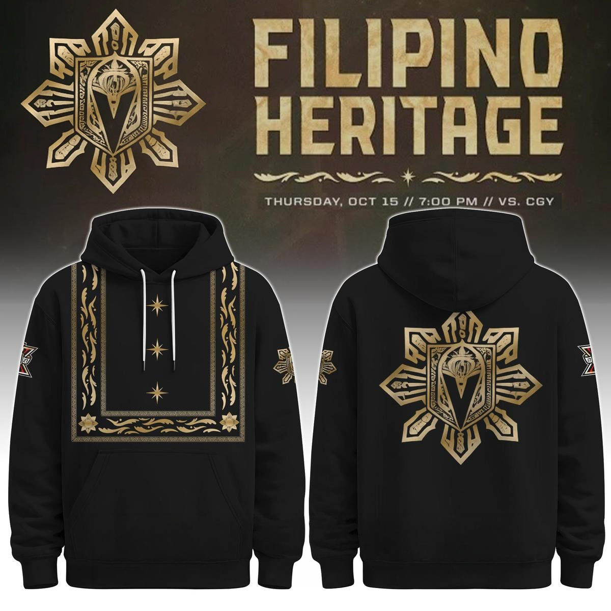 Vegas Golden Knights Merch Filipino Heritage Gold Emblem Hoodie Gift For Hockey Fans 1 - Unicasport Vegas Golden Knights Merch Filipino Heritage Gold Emblem Hoodie Gift For Hockey Fans