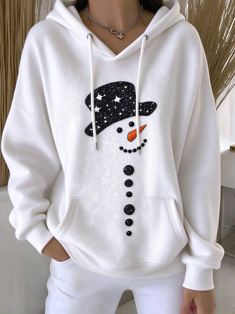 Snowman Face Hoodie Cute Snowman Christmas Clothing Holiday Gift For Mom 1 - Unicasport Snowman Face Hoodie Cute Snowman Christmas Clothing Holiday Gift For Mom