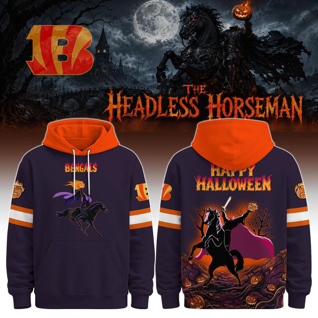 Cincinnati Bengals Headless Horseman Halloween 2026 Hoodie Cincinnati Bengals Merch Fan Gear 1 - Unicasport Cincinnati Bengals Headless Horseman Halloween 2026 Hoodie Cincinnati Bengals Merch Fan Gear