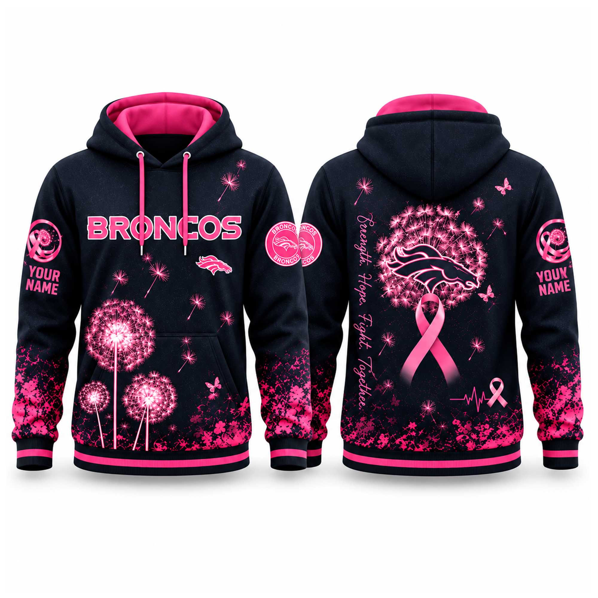 Custom Denver Broncos Breast Cancer Awareness Hoodie 2026 Broncos Apparel Fan Gear 1 - Unicasport Custom Denver Broncos Breast Cancer Awareness Hoodie 2026 Broncos Apparel Fan Gear
