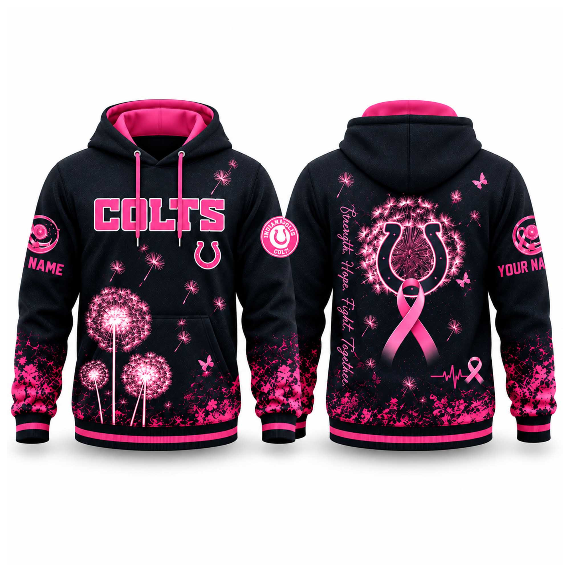 Custom Indianapolis Colts Breast Cancer Awareness Hoodie Indianapolis Colts Merch Fan Gear 1 - Unicasport Custom Indianapolis Colts Breast Cancer Awareness Hoodie Indianapolis Colts Merch Fan Gear
