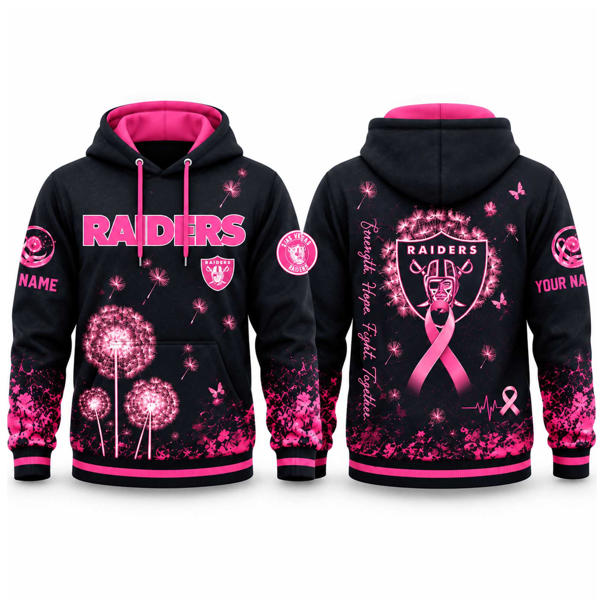 Custom Las Vegas Raiders Breast Cancer Awareness Hoodie Las Vegas Raiders Apparel Best Fan Gear 1 - Unicasport Custom Las Vegas Raiders Breast Cancer Awareness Hoodie Las Vegas Raiders Apparel Best Fan Gear