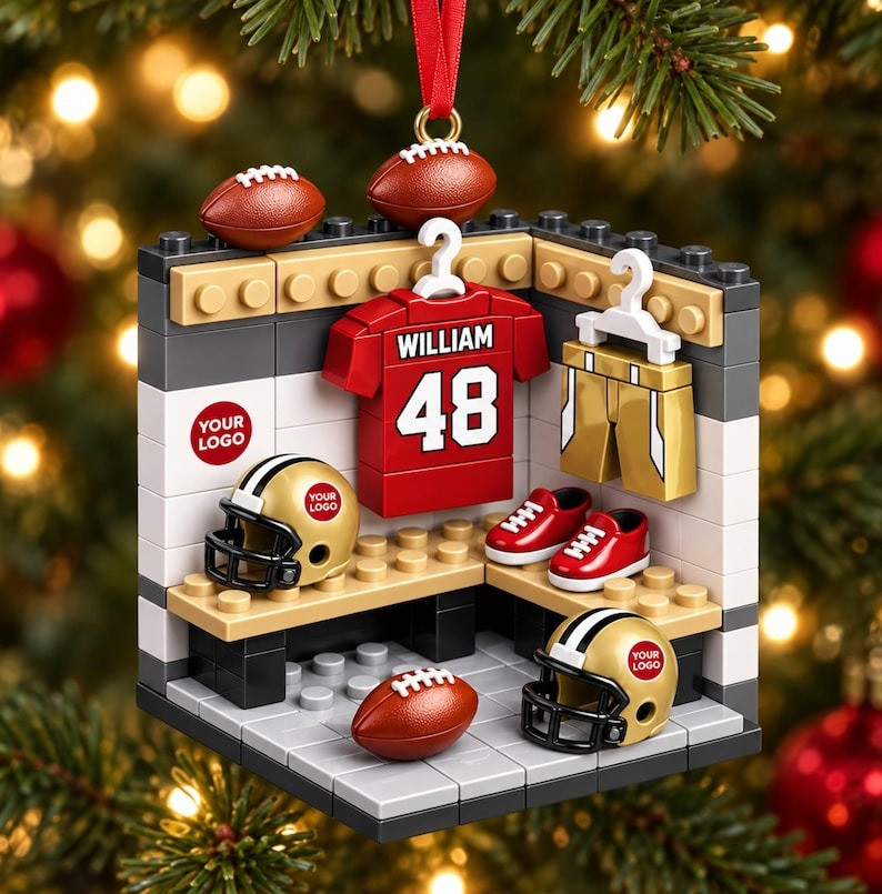 Personalized Football Christmas Acrylic Sports Ornament Christmas Gift For Football Player