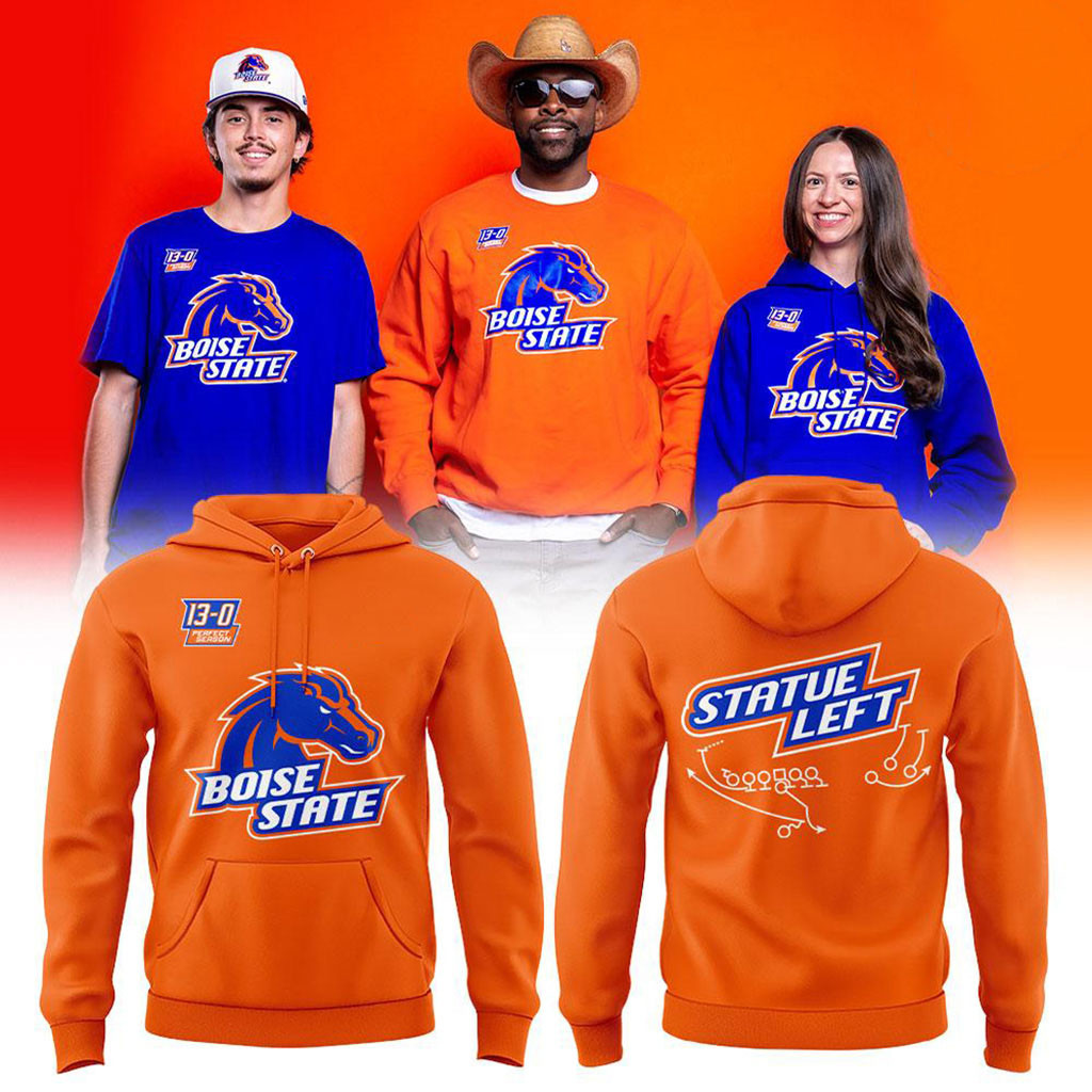 Boise State Broncos Football Perfect Season 2026 Orange Hoodie Boise State Broncos Merch Gifts