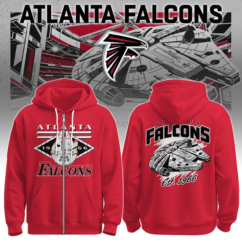Atlanta Falcons x Disney Special Millennium Falcon Zip Hoodie Atlanta Falcons Merch BFF Gifts 1 - Unicasport Atlanta Falcons x Disney Special Millennium Falcon Zip Hoodie Atlanta Falcons Merch BFF Gifts