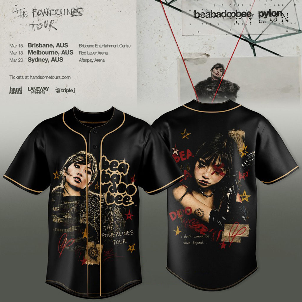 Beabadoobee Powerlines Tour 2026 Baseball Jersey Beabadoobee Merch Gifts For Music Fans 1 - Unicasport Beabadoobee Powerlines Tour 2026 Baseball Jersey Beabadoobee Merch Gifts For Music Fans