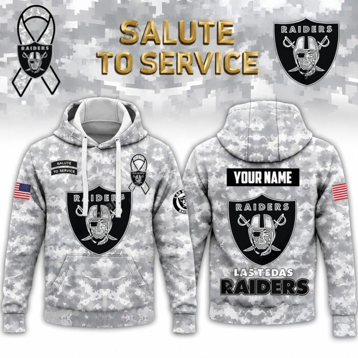 Personalized LV Raiders Merch Salute To Service Hoodie Gift For Friends 1 - Unicasport Personalized LV Raiders Merch Salute To Service Hoodie Gift For Friends