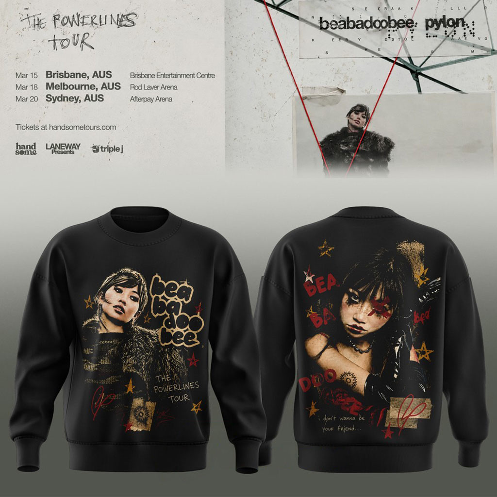 Beabadoobee Powerlines Tour 2026 Sweatshirt Beabadoobee Merch Cool Gifts For Music Lovers 1 - Unicasport Beabadoobee Powerlines Tour 2026 Sweatshirt Beabadoobee Merch Cool Gifts For Music Lovers