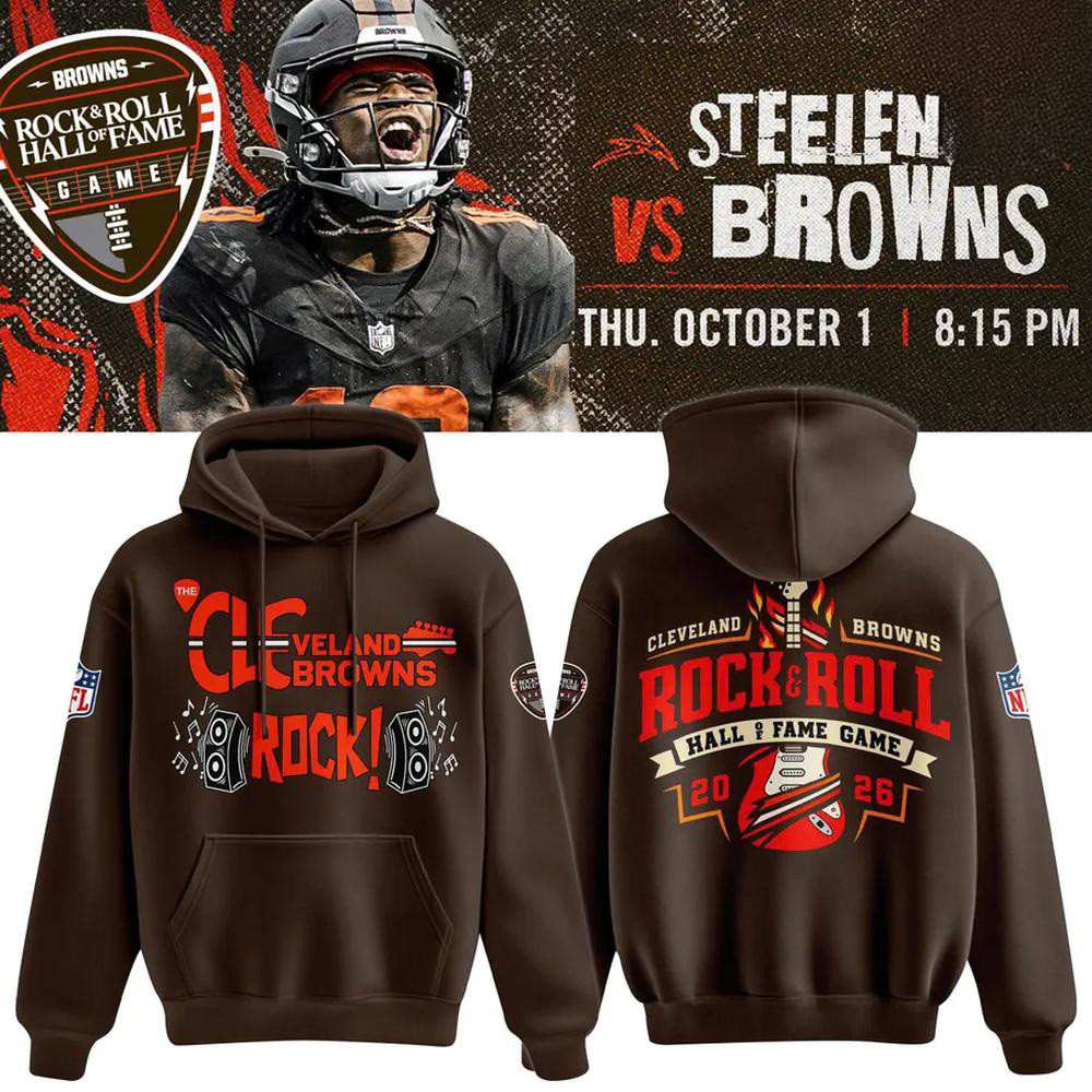 Cleveland Browns Merch Rock And Roll Hall Of Fame Game Hoodie Football Attire Browns Fans Gifts