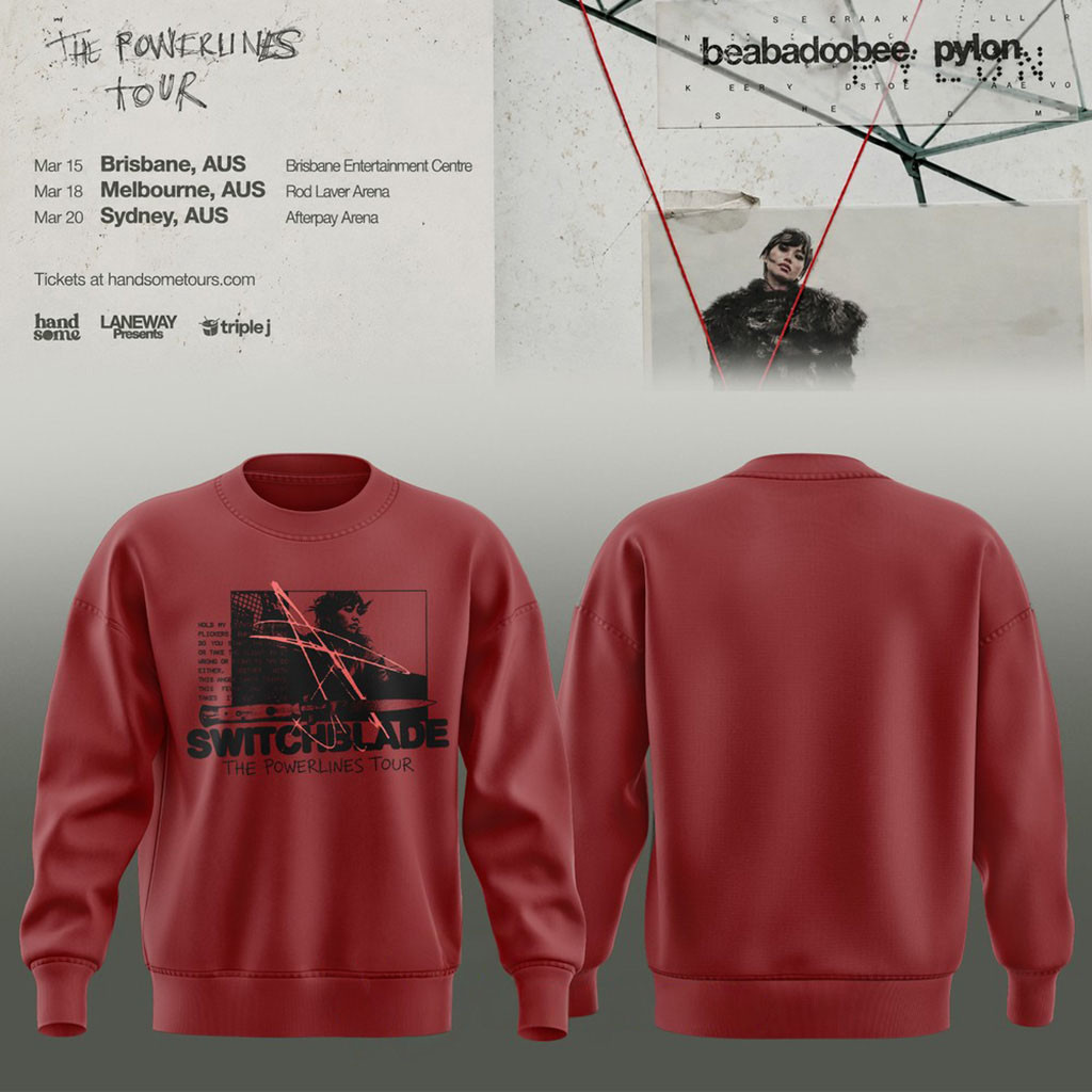 Beabadoobee Powerlines Tour 2026 Switchblade Sweatshirt Beabadoobee Merch Gifts For Her 1 - Unicasport Beabadoobee Powerlines Tour 2026 Switchblade Sweatshirt Beabadoobee Merch Gifts For Her