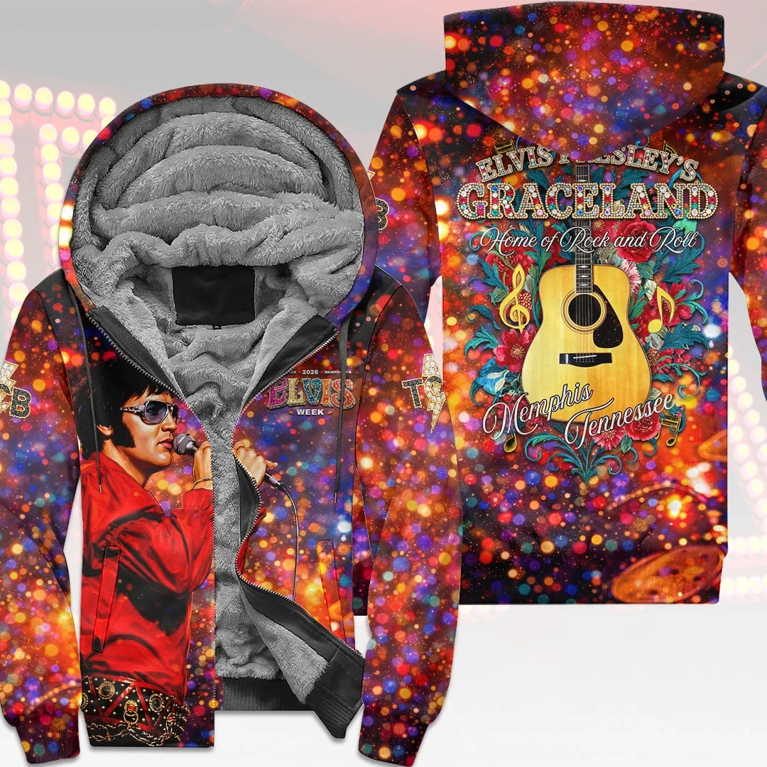 Elvis Presley Merch Graceland Home Rock And Roll Zip Hoodie Top Gifts For Music Lovers 1 - Unicasport Elvis Presley Merch Graceland Home Rock And Roll Zip Hoodie Top Gifts For Music Lovers