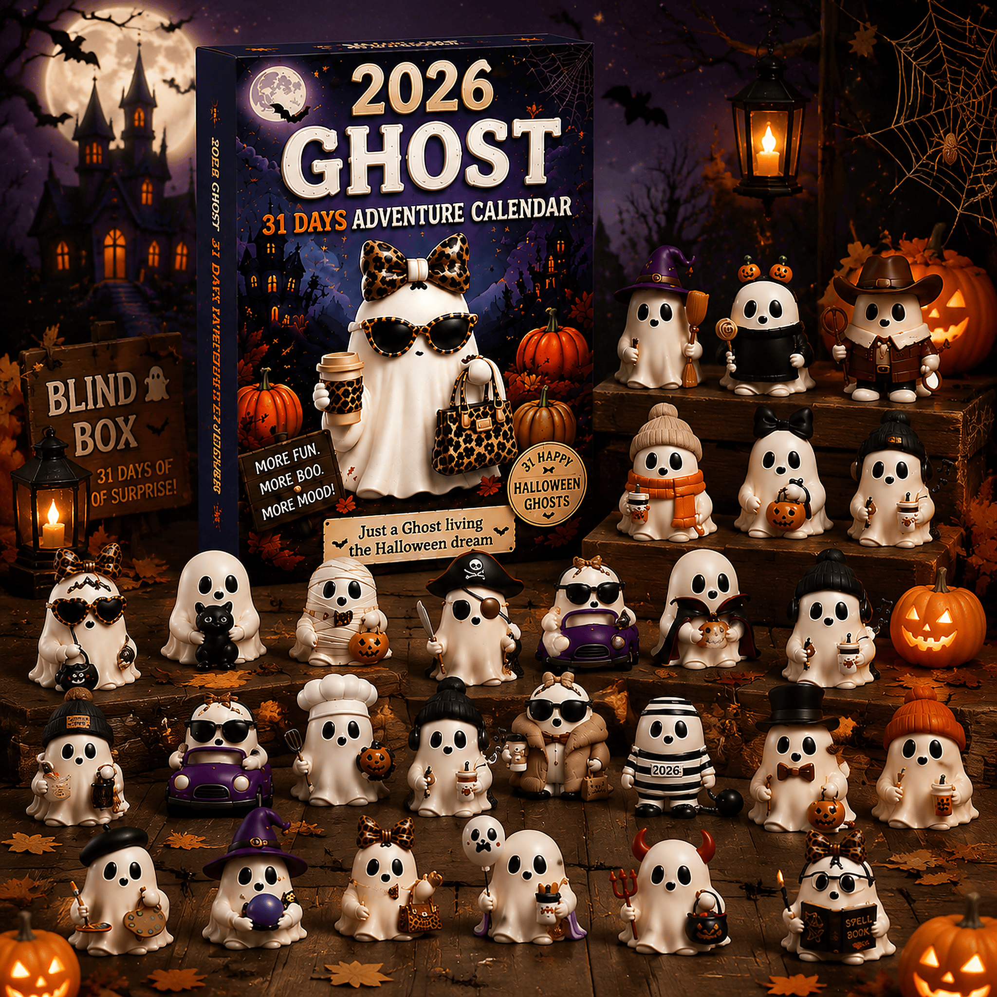 2026 Ghost Adventure Advent 24 Day Acrylic Ornaments Christmas Gift Idea