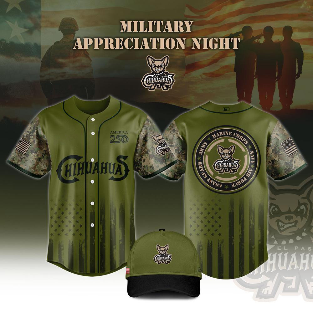 El Paso Chihuahuas Merch X America 250 Military Camo Baseball Jersey Chihuahuas Game Day Outfits 1 - Unicasport El Paso Chihuahuas Merch X America 250 Military Camo Baseball Jersey Chihuahuas Game Day Outfits