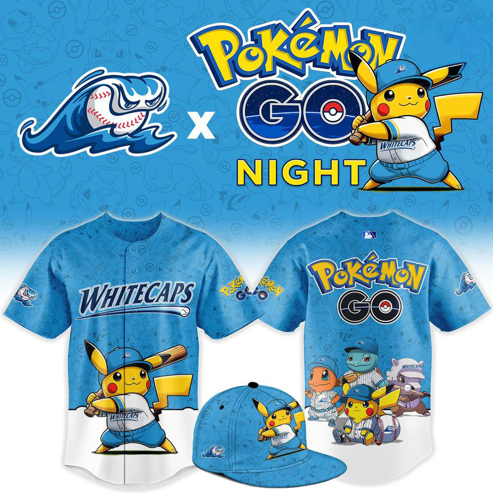 West Michigan Whitecaps x Pokemon GO Merch Night Baseball Jersey Gifts For Whitecaps Fans 1 - Unicasport West Michigan Whitecaps x Pokemon GO Merch Night Baseball Jersey Gifts For Whitecaps Fans
