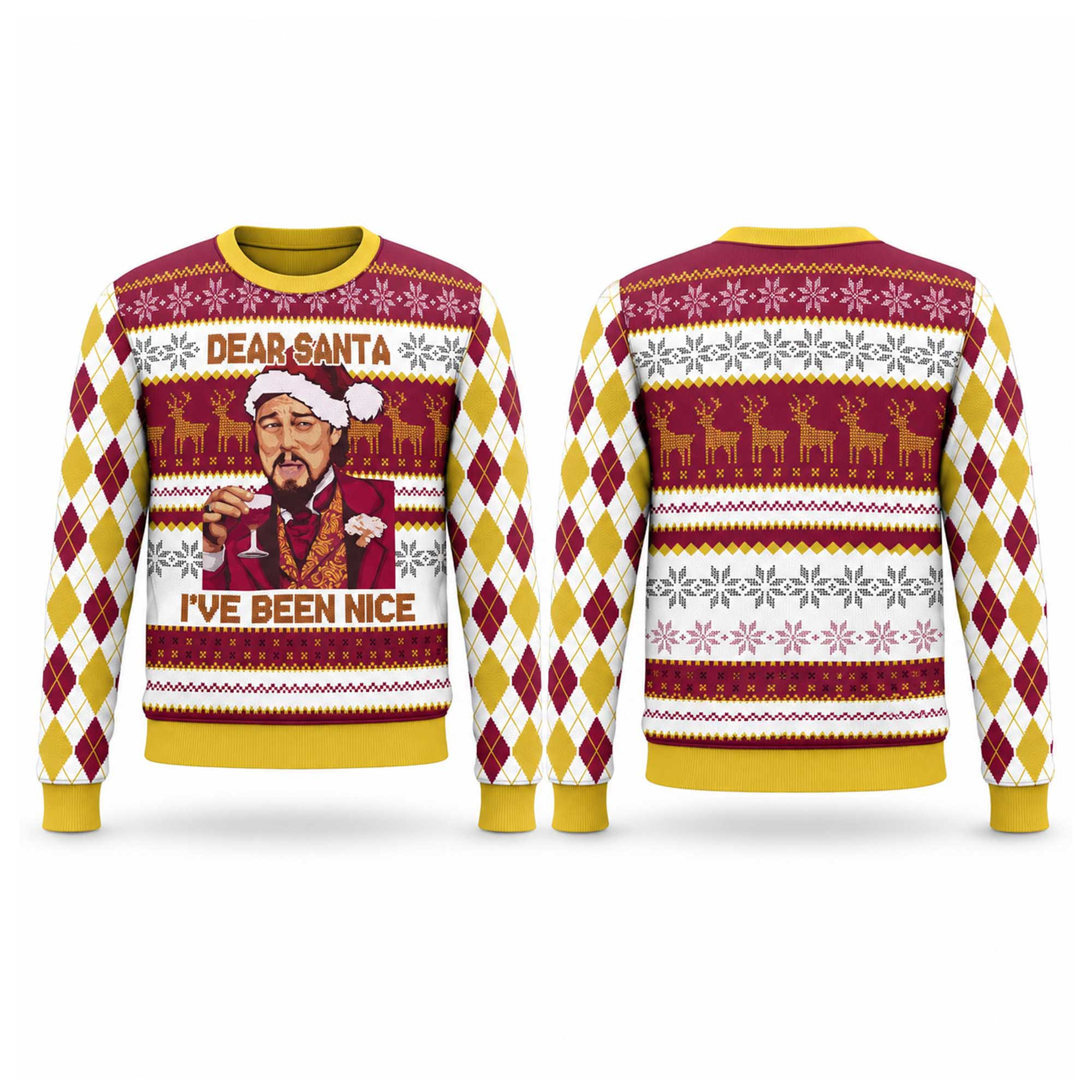 Christmas Laughing Leonardo Dicaprio Dear Santa I’ve Been Nice Ugly Sweater Xmas Gifts For Fan 1 - Unicasport Christmas Laughing Leonardo Dicaprio Dear Santa I’ve Been Nice Ugly Sweater Xmas Gifts For Fan