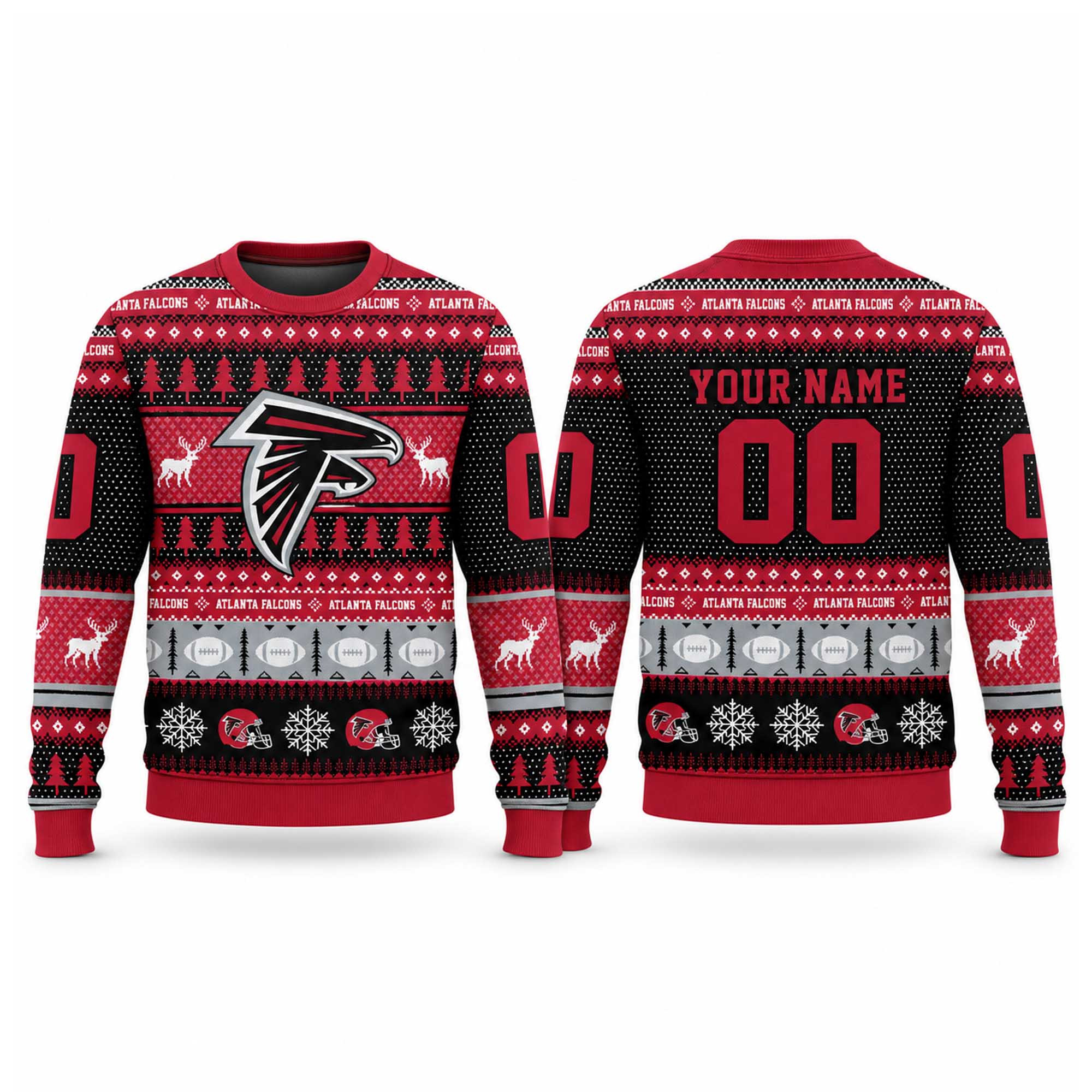 Personalized Atlanta Falcons Ugly Christmas Sweater Xmas Clothing Gifts For Falcons Fans 1 - Unicasport Personalized Atlanta Falcons Ugly Christmas Sweater Xmas Clothing Gifts For Falcons Fans