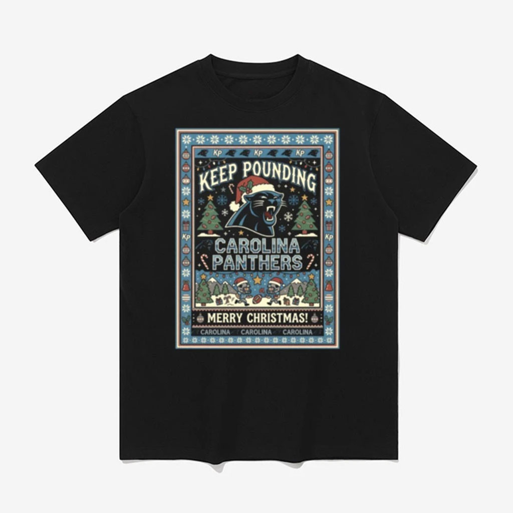 Carolina Panthers Keep Pounding Ugly Christmas Sweater Shirt Panthers Merch Football Fan Gifts 1 - Unicasport Carolina Panthers Keep Pounding Ugly Christmas Sweater Shirt Panthers Merch Football Fan Gifts